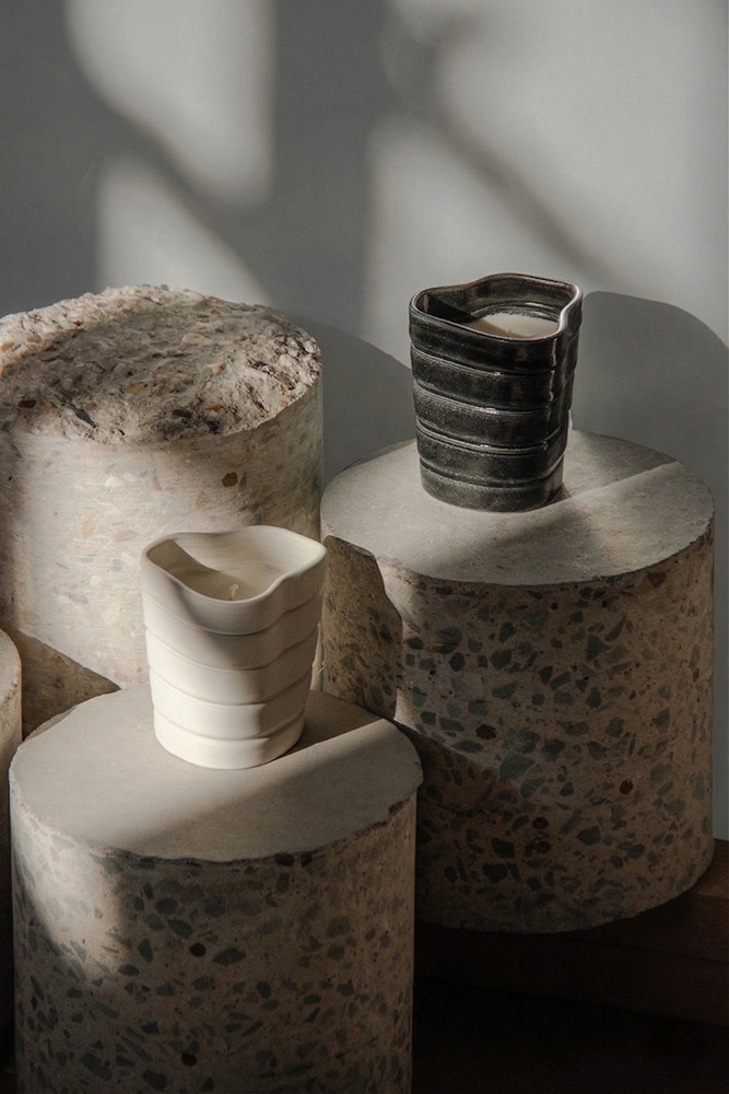 Bougeoirs en impression 3D de céramique pour la marque HOC