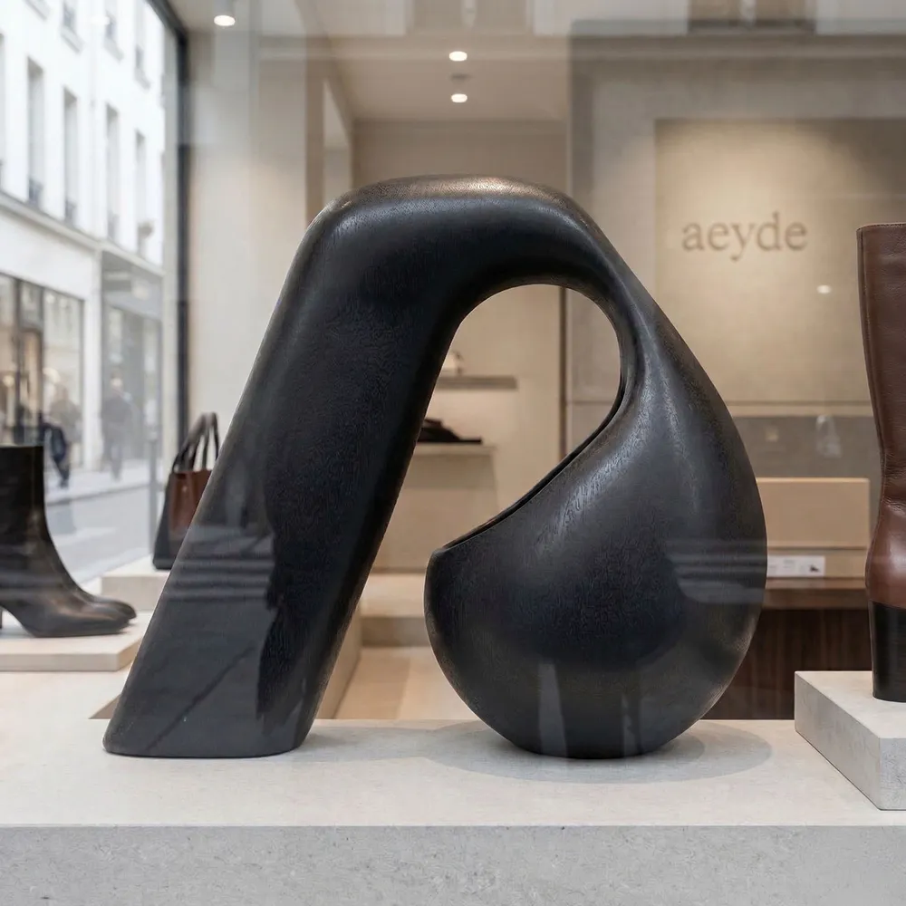 Logo Vase en céramique conçu par Danielle Zuri pour Aeyde
