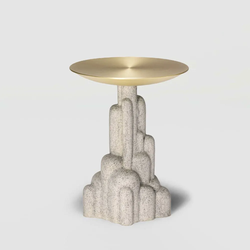 Guéridon Érosion en céramique de Sébastien Coudert-Maugendre