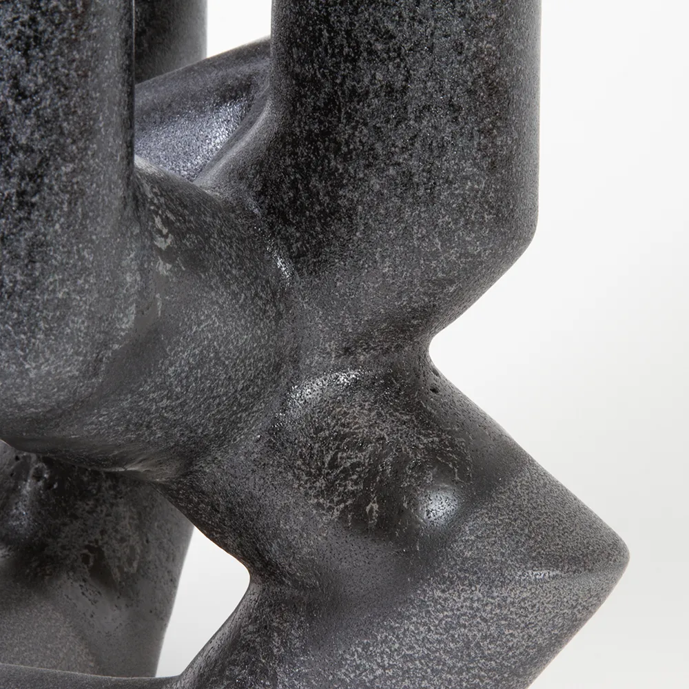 Détail des ramifications et de l’émail noir nuancé du chandelier Ubik